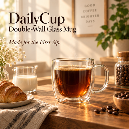 DailyCup Double-Wall Glass Mug