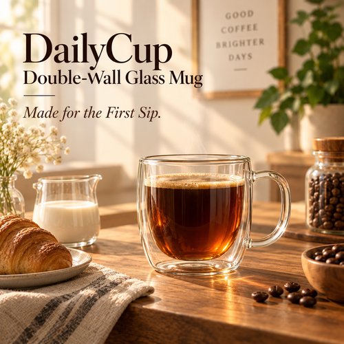 DailyCup Double-Wall Glass Mug