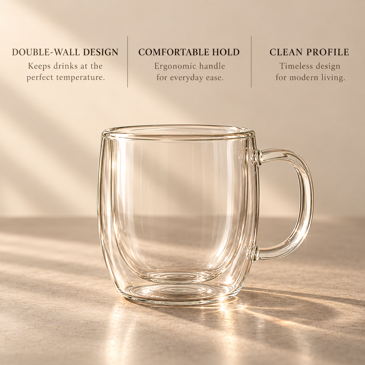 DailyCup Double-Wall Glass Mug