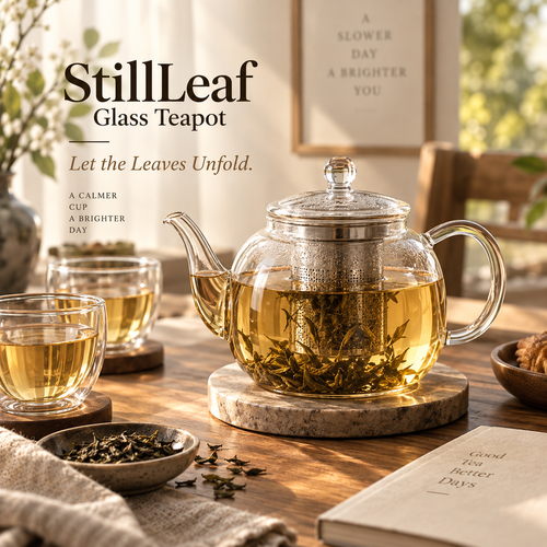 StillLeaf Glass Teapot